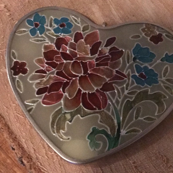 Joan baker stain glass flower design sun catcher with candle holder. - Picture 5 of 5